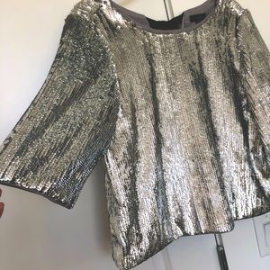 Silver Sequins Top